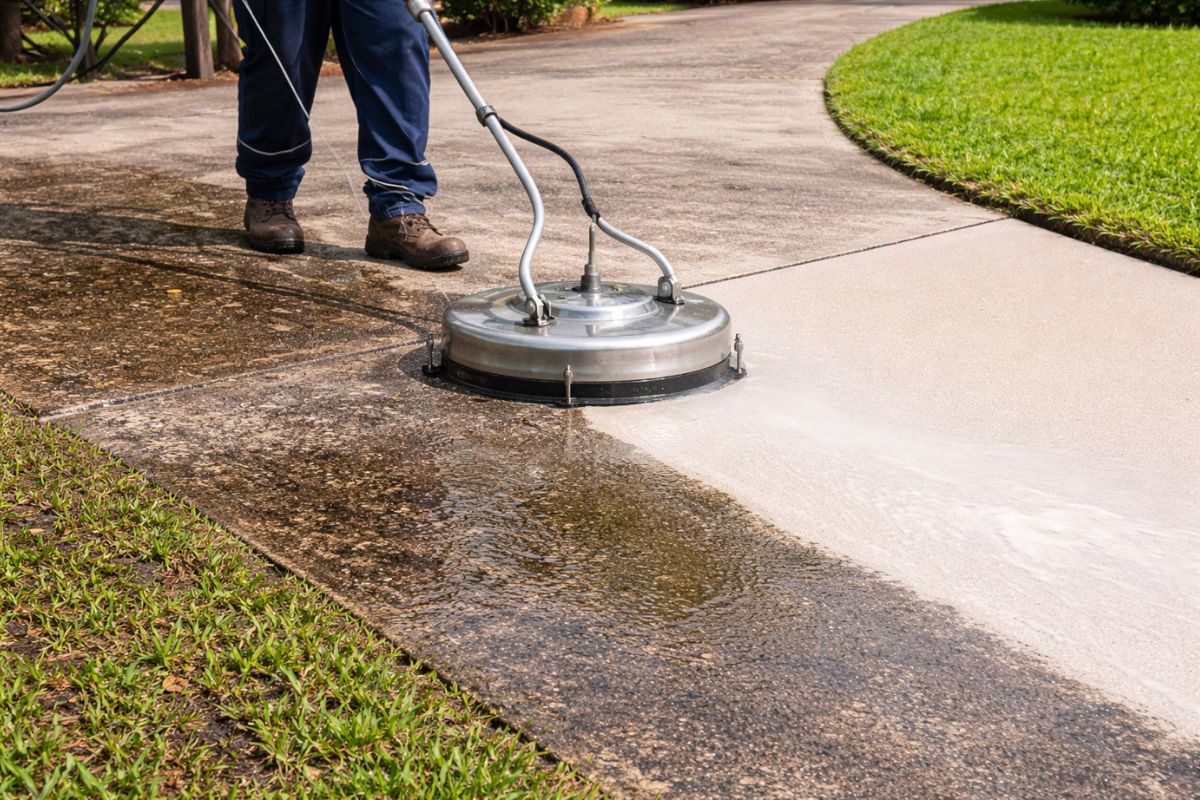 driveway pressure cleaning Sydney removing dirt and stains