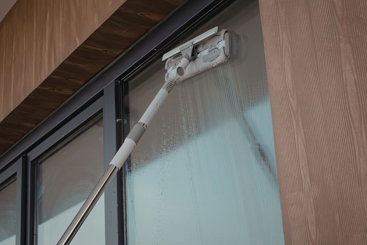 dirty windows with streaks and dust caused by humidity in Brisbane