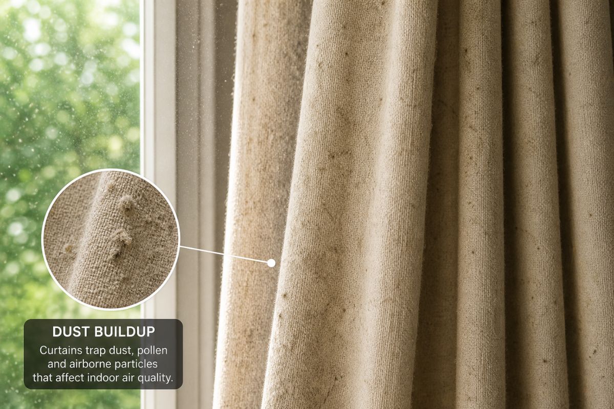 dust buildup on curtains in sydney homes affecting air quality