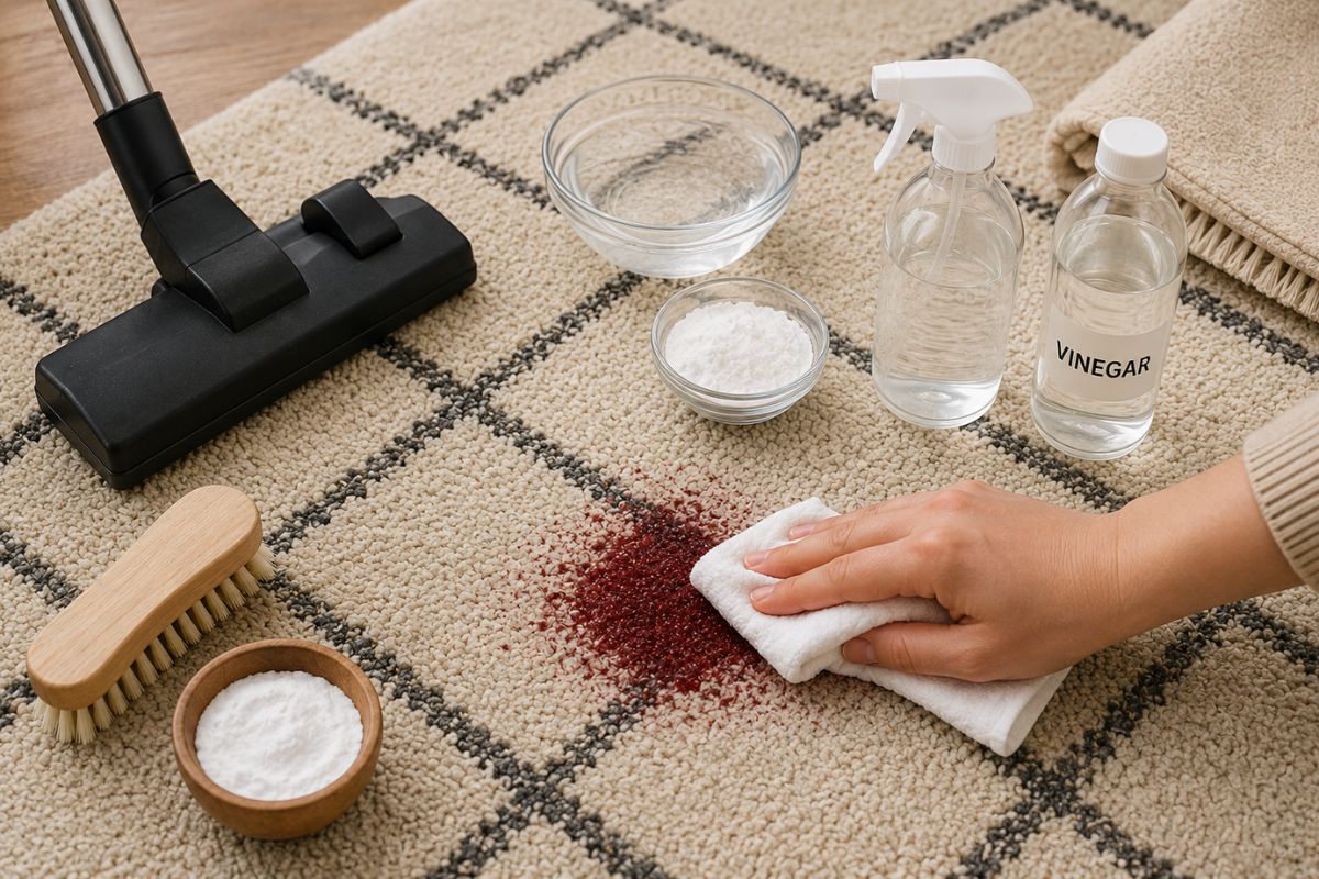 Removing stains from rug safely at home