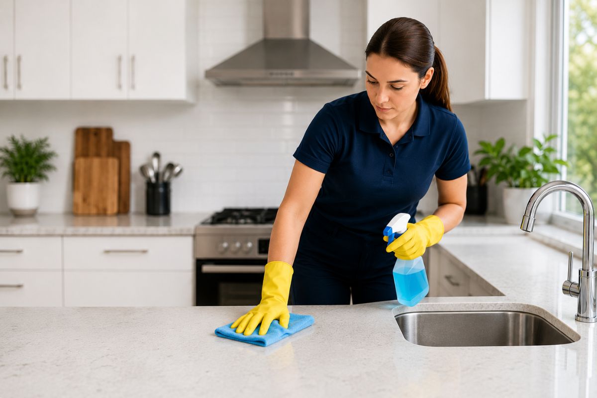 professional deep cleaning service in a modern Sydney home kitchen